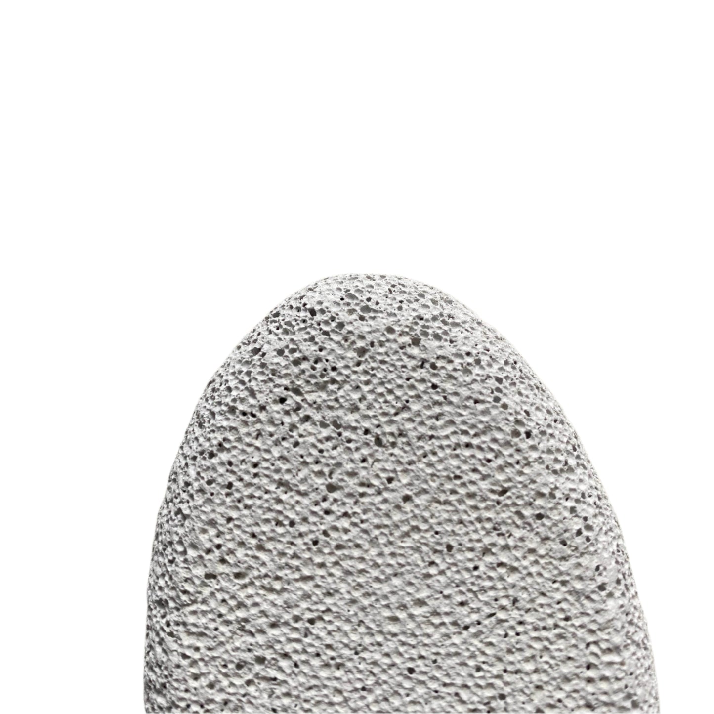 Close-up image of a Beldies pumice stone, showcasing its natural texture and ergonomic shape, designed for effective exfoliation and smooth skin care.